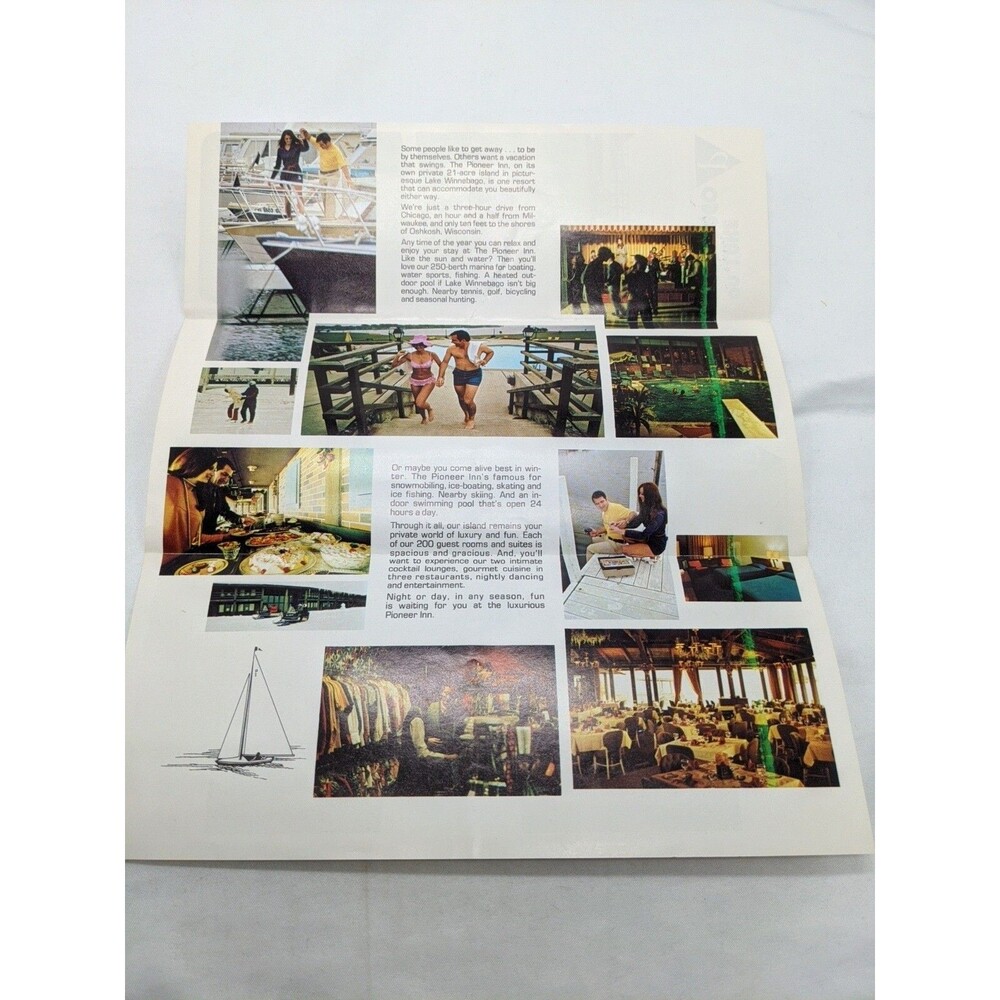Vintage 1960s The Pioneer Inn On Lake Winnebago Brochure - Picture 3 of 9